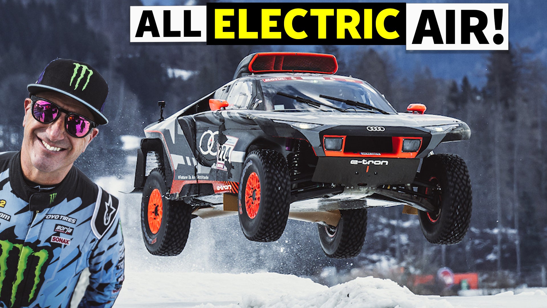 Ken Block slays ice in Dakar Stage Winning Audi RS Q e-tron!