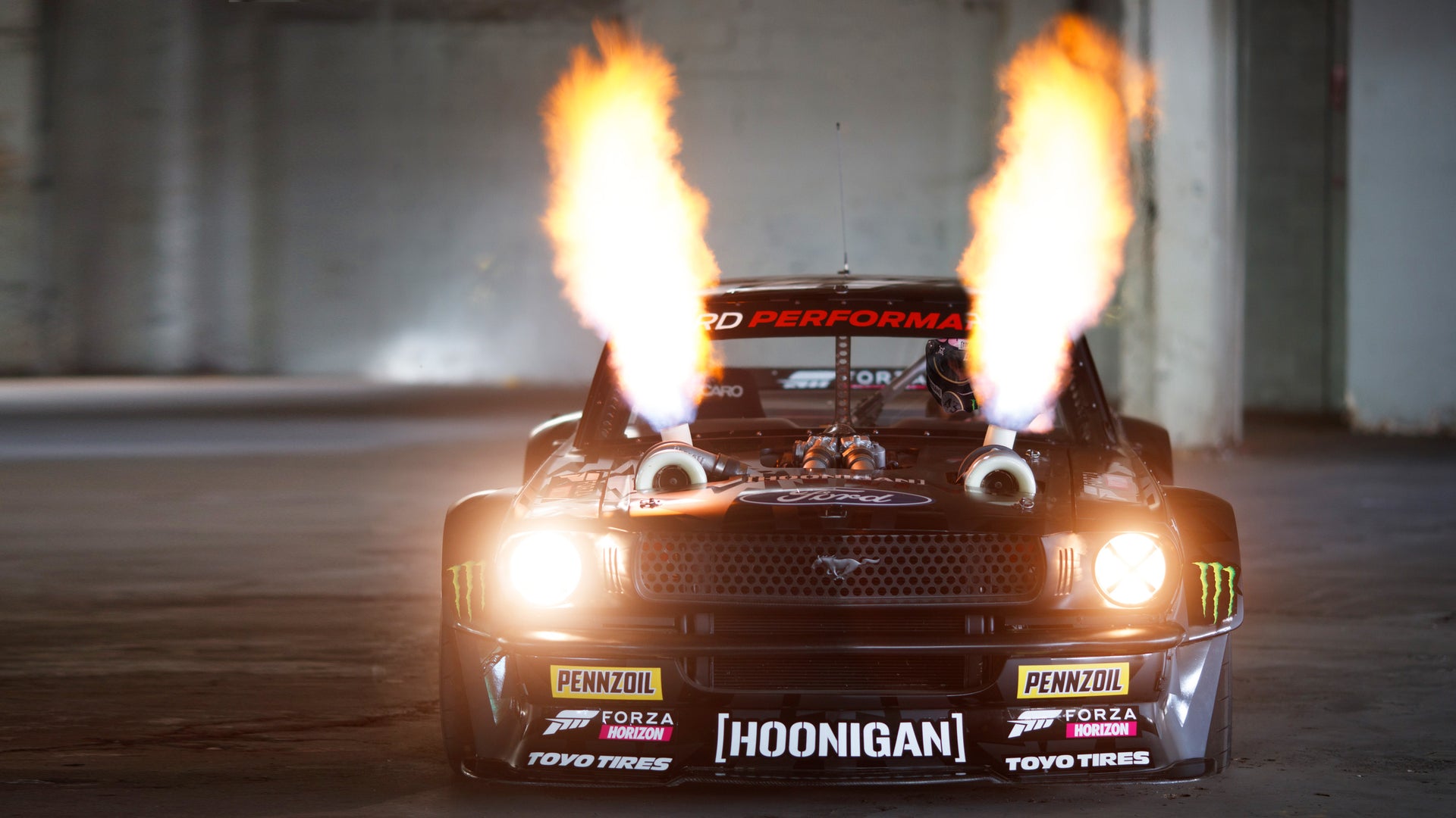 Hooni-Yule Log! Ken Block's 1,400hp Twin Turbo AWD Ford Mustang Hoonicorn Spits Fire For 2 Hours