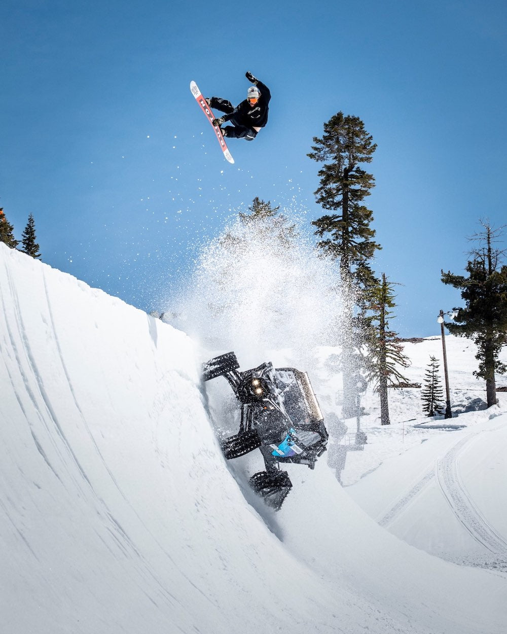 DESTROYING SKI RESORT TERRAIN PARK WITH A NEW CAN-AM ON TRACKS!! KEN BLOCK TEAMS UP WITH CAN-AM, BOREAL MOUNTAIN RESORT, WOODWARD PEACE PARK AND OLYMPIC SNOWBOARDER DANNY DAVIS FOR EPIC SHRED SESSION