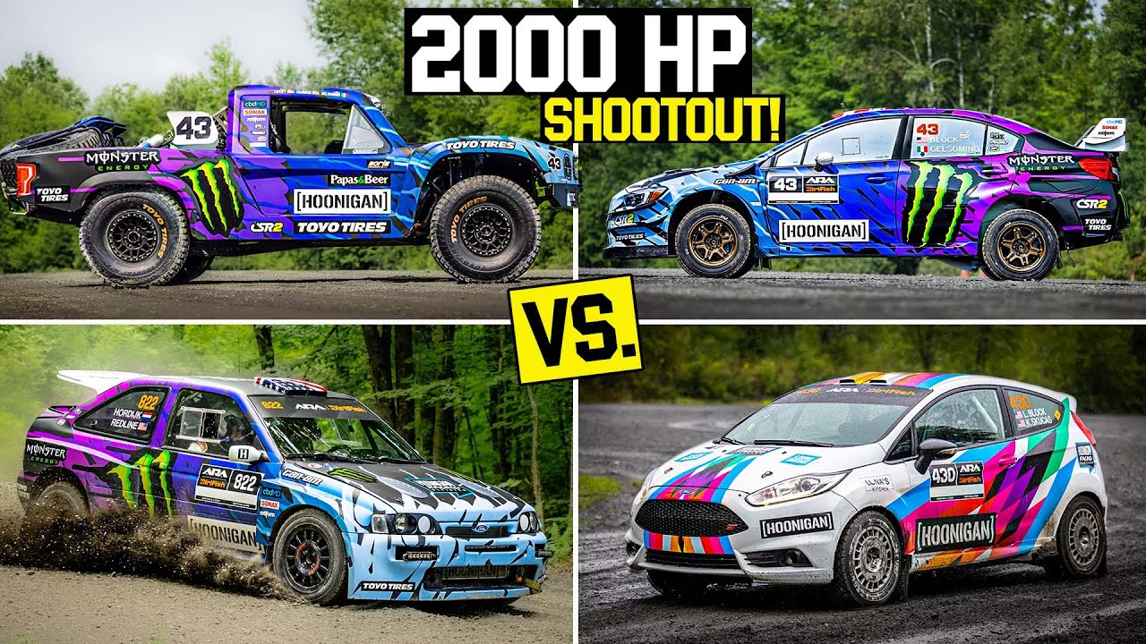 Ken Block's 2000 hp Shootout - Trophy Truck vs. Rally Cars! Who will win?