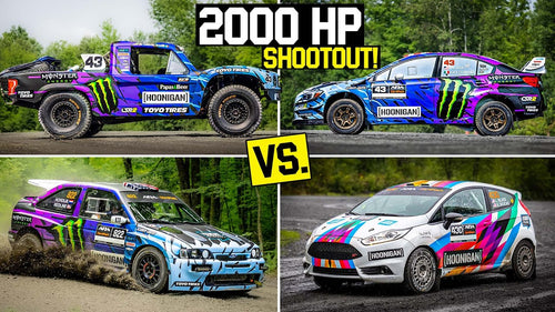 Ken Block's 2000 hp Shootout - Trophy Truck vs. Rally Cars! Who will win?